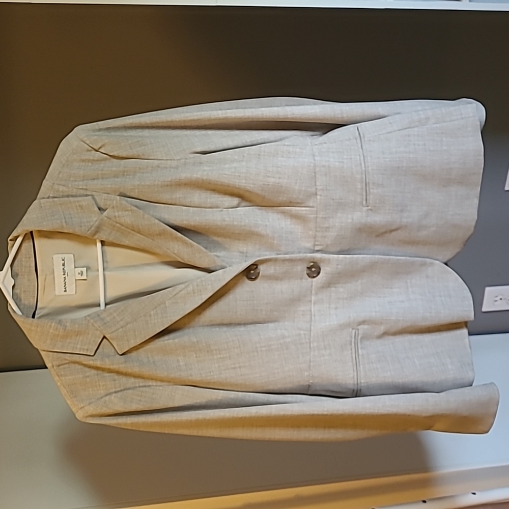 Banana Republic Gray/Tan size 12 suit blazer